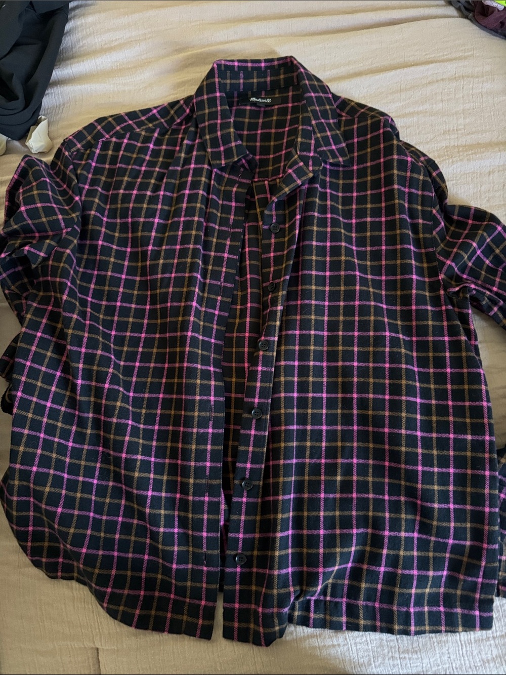 Madewell flannel with Pink Grid